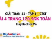 Giải bài 4 trang 120 Toán 11 tập 1 SGK Chân trời sáng tạo